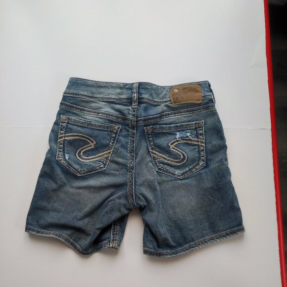 Silver Jeans Suki Mid short denim blue women's size W26/L4 - Picture 3 of 16